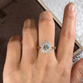 Round Floral Clear Stone Cluster Ring In Gold And Silver Tones view 3