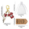 Enamel Soccer Player Jersey Keychain Gold Lobster Clasp view 2