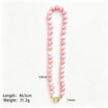 Nine Color Heart Bead Necklaces With Round Carabiner Clasps view 7