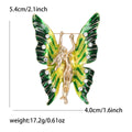 Double Fairy Butterfly Wing Brooch in Green or Purple Enamel view 5