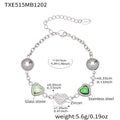 Teardrop Resin Station Necklace And Heart Glass Bracelet view 11