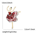 Ballerina Brooch with Blue or Red Enamel Crystal Skirt view 5