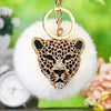Gold-Leopard-Head White-Fur-Pom