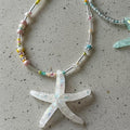 Multicolor Seed Bead Glitter Starfish Pendant Necklace view 6