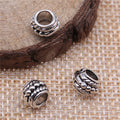 Ribbed Rope Large Hole Spacer Beads in Three Antique Tones view 2