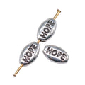 Antique Silver HOPE Letter Oval Small Hole Metal Bead view 5