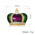 Pink Gold Tone Crown Crystal Metal Brooch Pin for Jackets and Lapels view 2