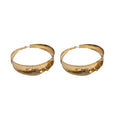 Wide Polished Hoop Earrings In Gold And Silver With Decorative Details view 5
