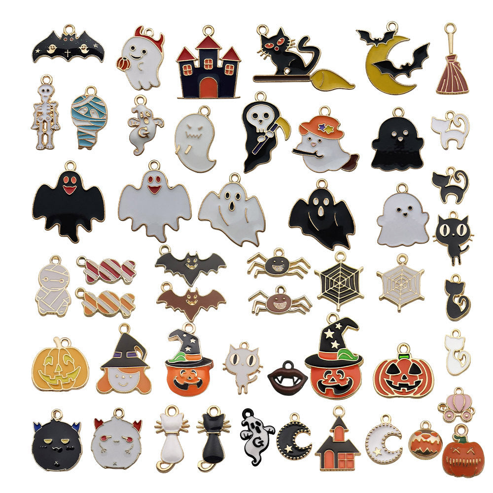 Zinc Alloy Halloween Pumpkin Bat Magic Hat Charm Pendant for DIY Bracelet Necklace Making
