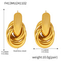 Interlocked Loop Knot Stud Earrings Gold Steel Tone view 6