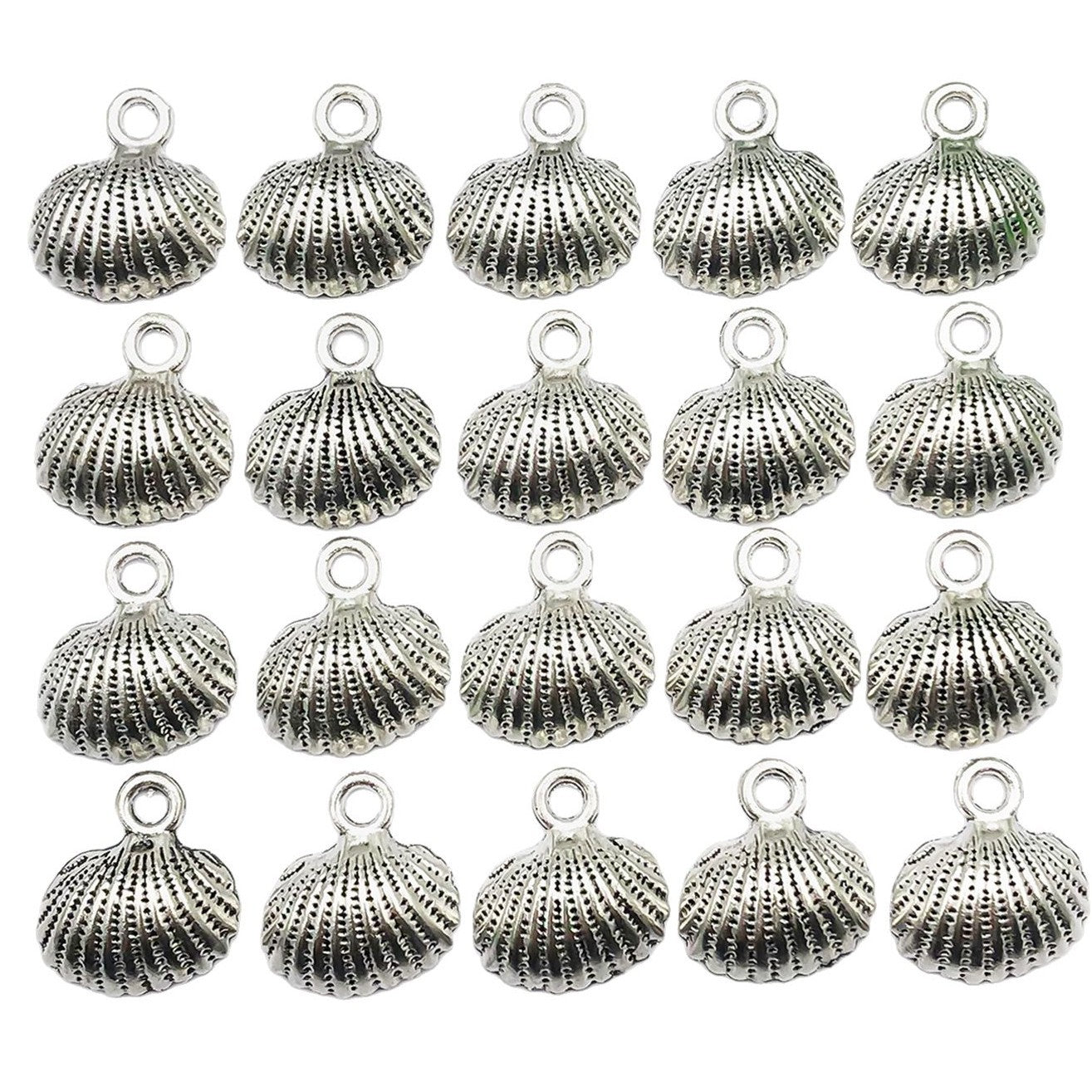 18x17mm Antique Silver Zinc Alloy Shell Charm Pendant for Bracelet Necklace Keychain DIY