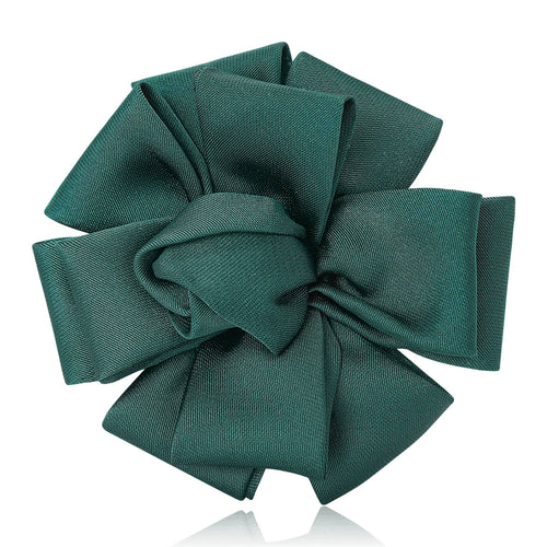 Layered Ribbon Bow brooch In Six Solid Colors Decorative Lapel Pin shown in styled product arrangement