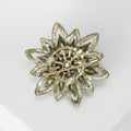Layered Floral Cabochon Brooch in Turquoise Blue and Red view 3