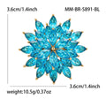 Marquise Crystal Snowflake Metal Brooch in Four Colors view 6