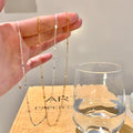 Thin Gold Silver Metal Sequin Station Chain Necklace view 2