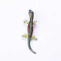 Enamel Gecko Brooch Rhinestone Spine Blue Brown Styles view 7