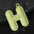 Puffy Stitched Enamel Letter H Charm Pendant Eight Colors view 3
