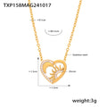 Heart Sun Moon Zircon Pendant Necklace Bracelet Jewelry Set view 9