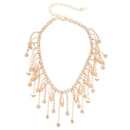 Crystal Fringe Choker Necklace in Red or Champagne Gold view 5