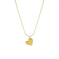 Puffy Heart Pendant Necklace Gold Rose Steel Fine Cable Chain view 5