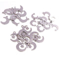 Polished Silver Tone Crescent Moon Metal Charm Pendants view 1