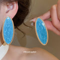 Colorful Oval Statement Stud Earrings Fashion Jewelry view 3
