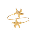 Gold and Silver Double Starfish Open Upper Arm Cuffs view 5
