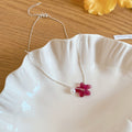 Translucent Flower Pendant Necklaces in Four Bright Colors view 7
