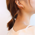 Mini Round Huggie Hoop Earrings Gold And Steel Tones view 7