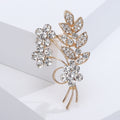 Crystal Flower Branch Bouquet Brooch in Silver and Gold view 7