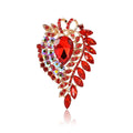 Large Teardrop Crystal Brooch With Layered Marquise Stone Halo view 5