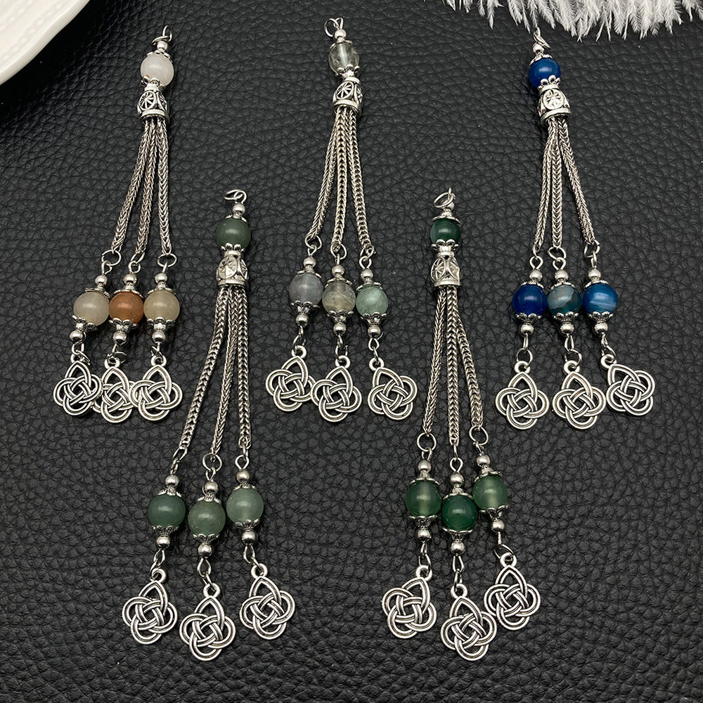 Antique Silver Zinc Alloy Tassel Charm Pendant for Boho Necklace Bracelet Jewelry