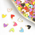 Tiny Colorful Heart Enamel Metal Jewelry Charms, 9 Colors view 1