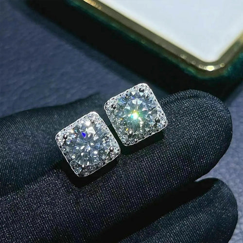 Styled view showing square clear centers framed by small clear stones