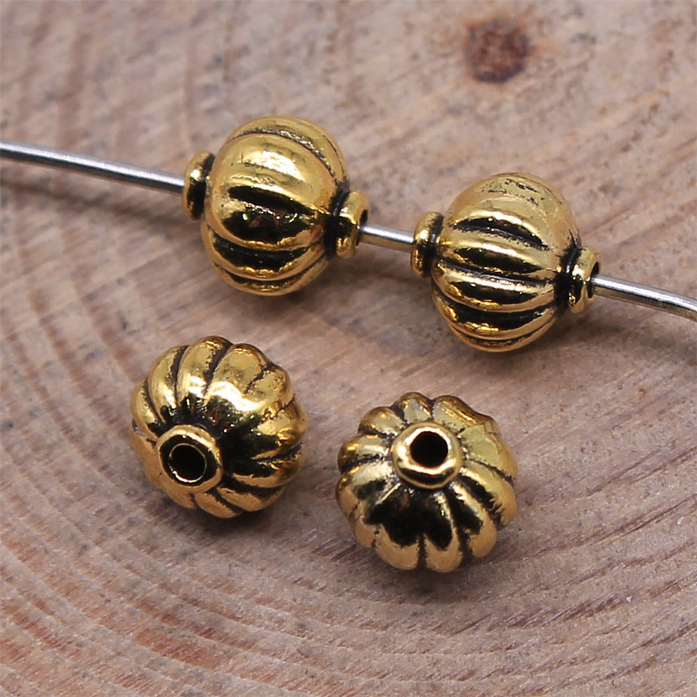 6x6x6mm 0.6g Multicolor Zinc Alloy Pumpkin Small Hole Spacer Beads for DIY Bracelet Necklace Making
