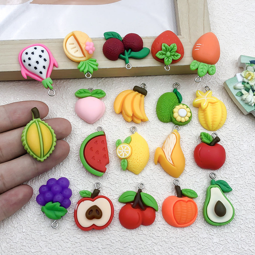 Acrylic Avocado Watermelon Lemon Banana Fruit Charm Pendant for DIY Bracelet Necklace