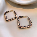 Leather Wrapped Diamond Hoop Earrings in Three Animal Prints view 7