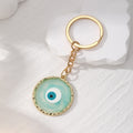 Gold Tone Marbled Round Evil Eye Split Ring Keychains in Six Colors view 8