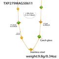 Gold Stainless Steel Long Czech Glass Station Necklace 80cm view 10