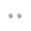 Clear Geometric Crystal Cluster Stud Earrings Silver Tone view 5