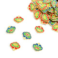Colorful Lotus Ruyi Lock Enamel Alloy Charm Pendant view 1