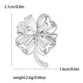Four Leaf Clover Brooch Heart Crystal Gold Or Silver view 7