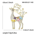 Gold Pave Reindeer Brooch with Multicolor Zircon Accents view 5