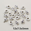 Antique Silver Tone Three Way Large Hole Connector Beads view 7