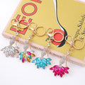 Rhinestone Evening Dress Figure Keychain Gold Clasp 4 Colors view 1