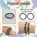 Black Wood Bead Cross Stretch Bracelet Mixed Accents view 3