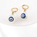 Gold Tone Glass Evil Eye Earrings and Adjustable Ring Options view 4