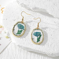 Irregular Gold Frame Dried Flower Resin Earrings 4 Styles view 3