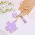 Enamel Flower Tassel Keychain Rhinestone Butterfly Charm view 6