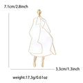 Enamel Fashion Coat Figure Brooch Four Color Gold Frame view 6